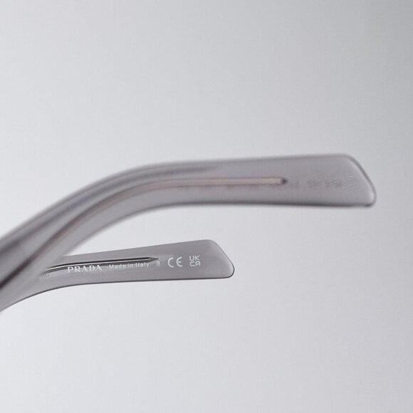 Prada PR10ZSF 16Z70B BRAND NEW Sunglasses Transparent Asphalt Grey Square Unisex - Picture 8 of 10